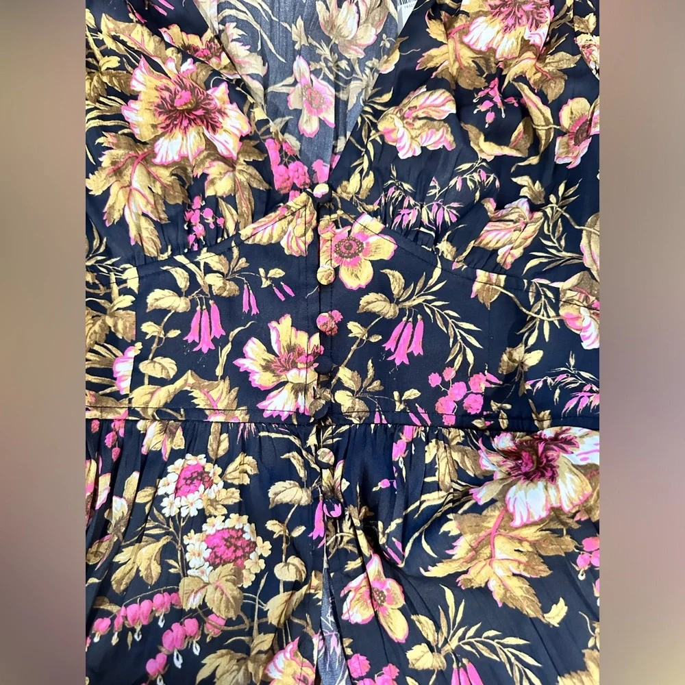 NEW Anthropologie Deep-V Floral Tunic Blouse-Size Small - Picture 10 of 16